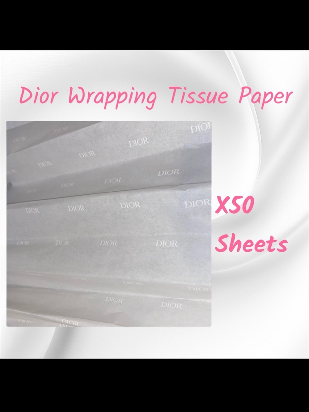 Dior Classic Wrapping Tissue Paper- Sealed Pack of 50 Sheets